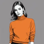 orange turtleneck sweater image